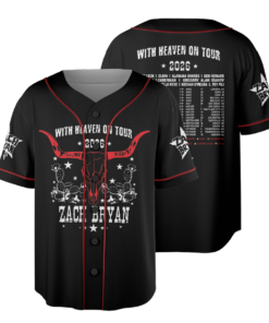 Zach Bryan Tour 2026 Baseball Jersey, With Heaven On Country Music Fan Merch, Kids & Youth Concert Jersey Gift