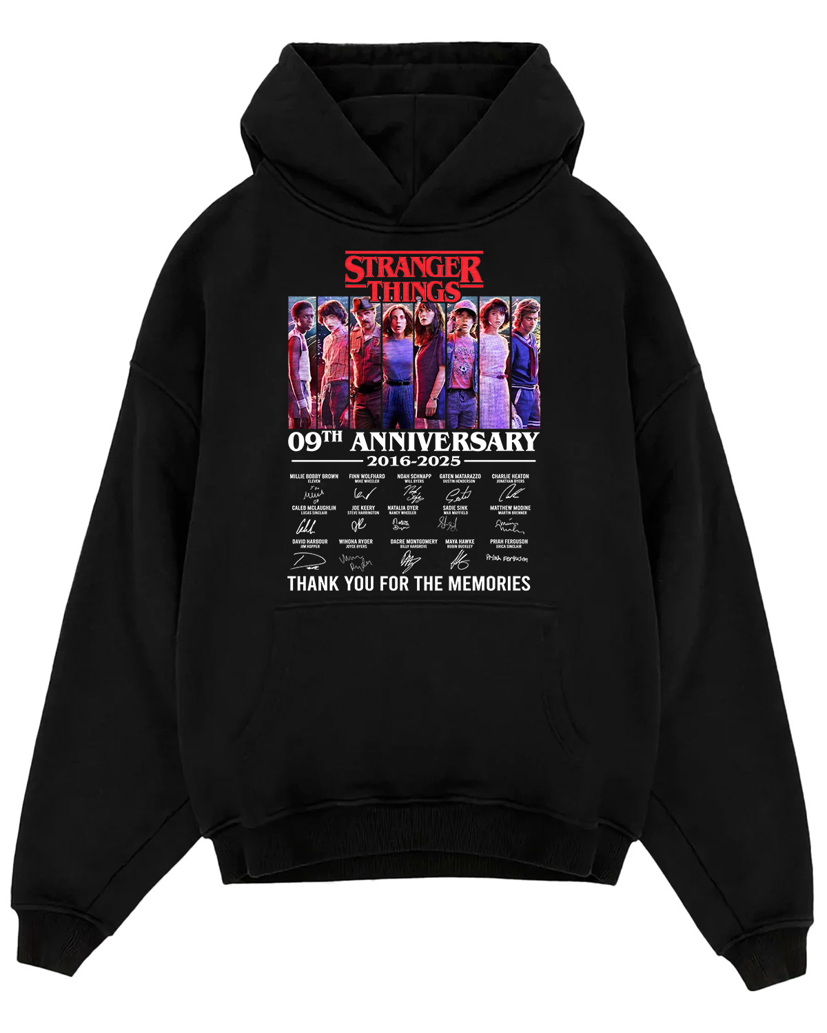 Stranger Things Unisex Tonal Eleven Group Pose Organic Short Sleeve T-Shirt, Sweatshirt, Hoodie - Image 3