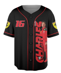 Alternative view of Charles Leclerc Formula One Baseball Jersey, F1 Charles Leclerc Shirt, Charles Leclerc 16