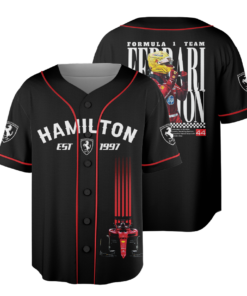 Lewis Hamilton Baseball Jersey, F1 Racing Graphic Jersey, Vintage Ferrari Shirt, Formula One Fan Apparel