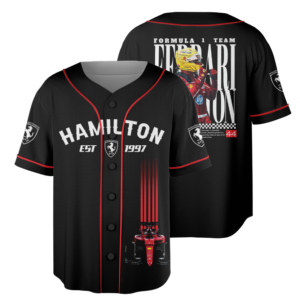 Lewis Hamilton Baseball Jersey, F1 Racing Graphic Jersey, Vintage Ferrari Shirt, Formula One Fan Apparel