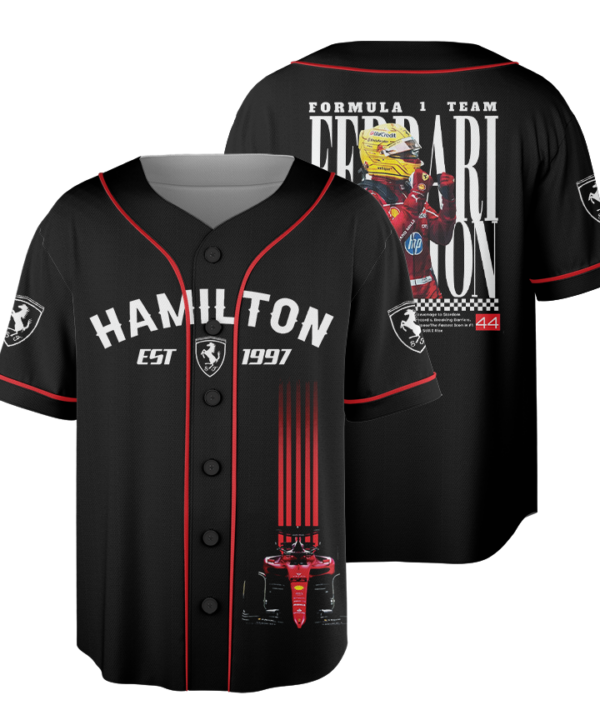 Lewis Hamilton Baseball Jersey, F1 Racing Graphic Jersey, Vintage Ferrari Shirt, Formula One Fan Apparel