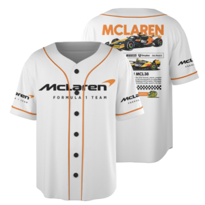 McLaren F1 Race Team Baseball Jersey, Norris & Piastri, Motorsport Apparel
