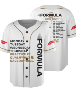 2026 F1 Race Calendar Baseball Jersey: Formula 1 Motorsport Fan Shirt