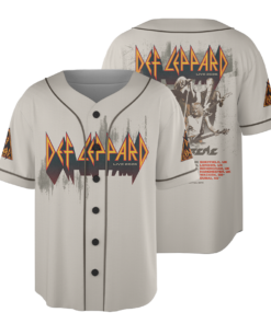 Def Leppard Retro Cassette Baseball Jersey, Vintage Rock Album Collection Crewneck, Classic 80s Music Fan Graphic Shirt