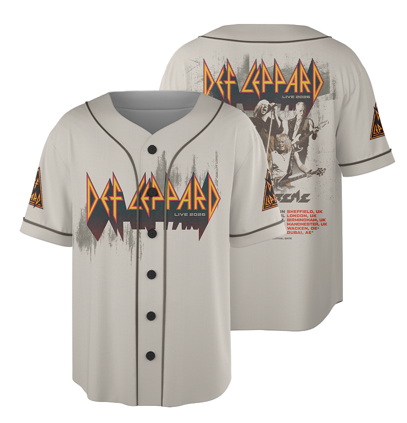 Def Leppard Retro Cassette Baseball Jersey, Vintage Rock Album Collection Crewneck, Classic 80s Music Fan Graphic Shirt