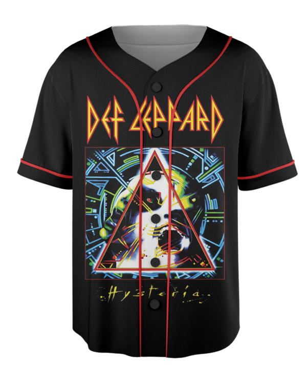 Alternative view of Def Leppard Baseball Jersey, Rock Music Shirt, Hysteria Album Shirt, Pyromania Album