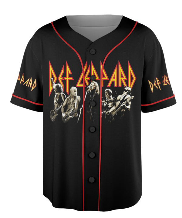 Alternative view of Def Leppard Baseball Jersey, Vintage Lightning Leopard