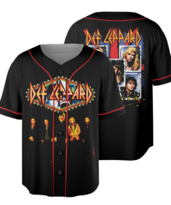 Vintage 80's Rock Band Baseball Jersey, DEF LEPPARD Tshirt Rock And Roll Leopard Retro Music Festival Shirt