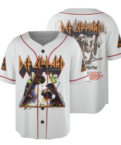 Retro Def Leppard Baseball Jersey, Def Leppard Hysteria 1988 Tour Jersey