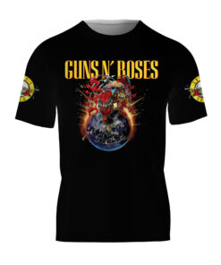 Alternative view of Guns N' Roses Tour 2026 Women's  3D T-Shirt, Cotton Blend Graphic Tee, Black, US Size S-5XL