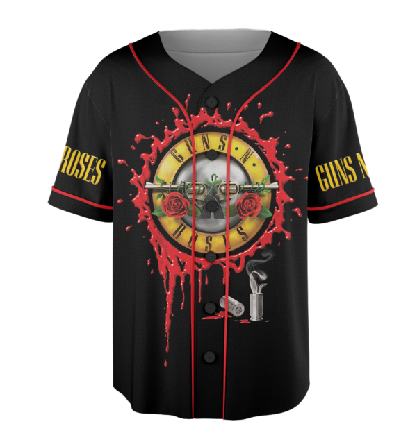 Alternative view of Men's Guns N' Roses Tour 2026 Baseball Jersey, Lightweight Polyester, Black, US Size