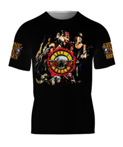 Alternative view of Women's Guns N' Roses 3D T-Shirt, Cotton Blend Graphic Tee, Black, US Size