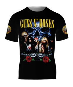 Alternative view of Men's Guns N' Roses Rock Band 3D T-Shirt, Cotton Blend, Black, Unisex US Fit