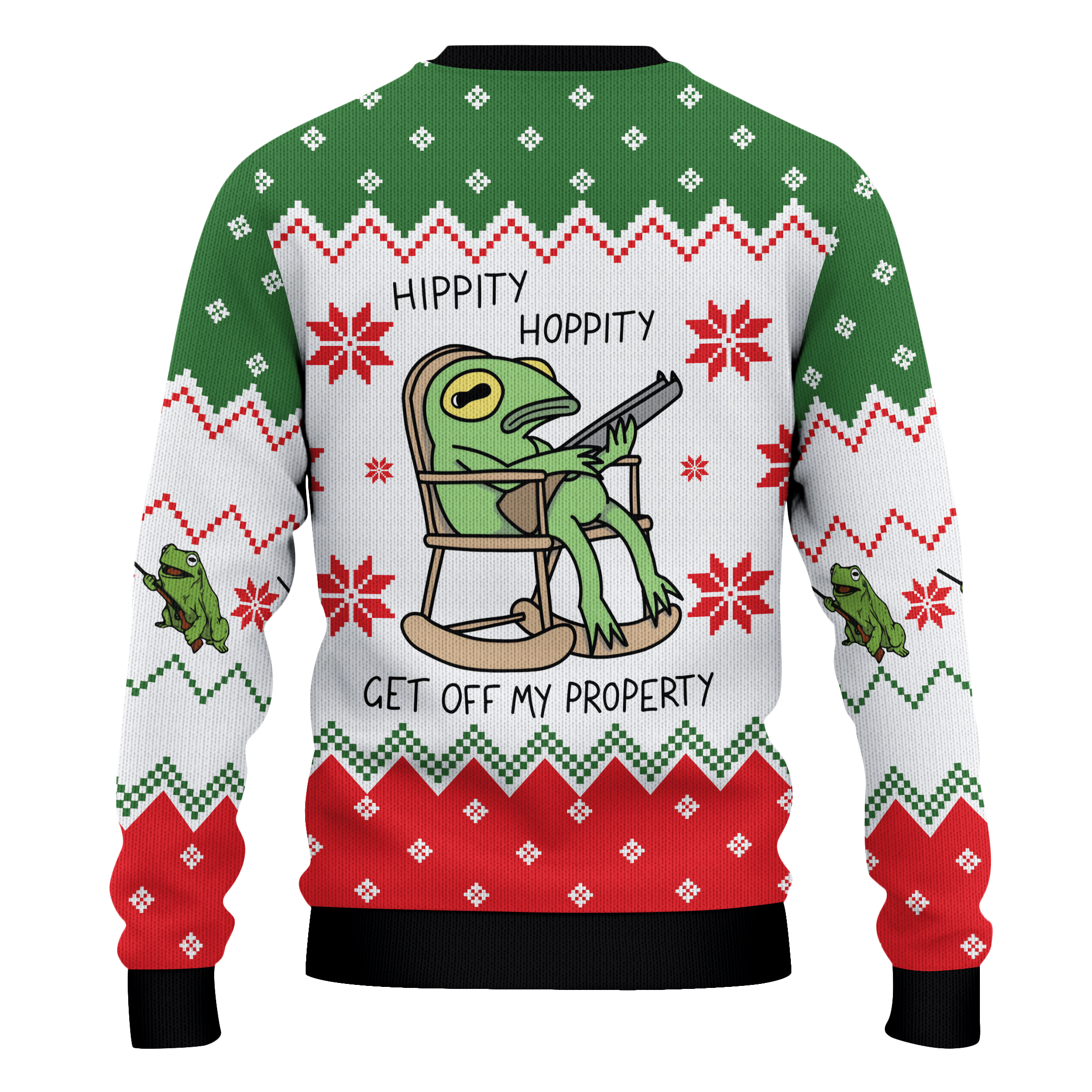 Frog Hippity Hoppity Christmas Christmas Ugly Sweater, Funny Frog Holiday Sweater, Animals Xmas Sweatshirt, Frog Meme Sweater Men Women - Image 3
