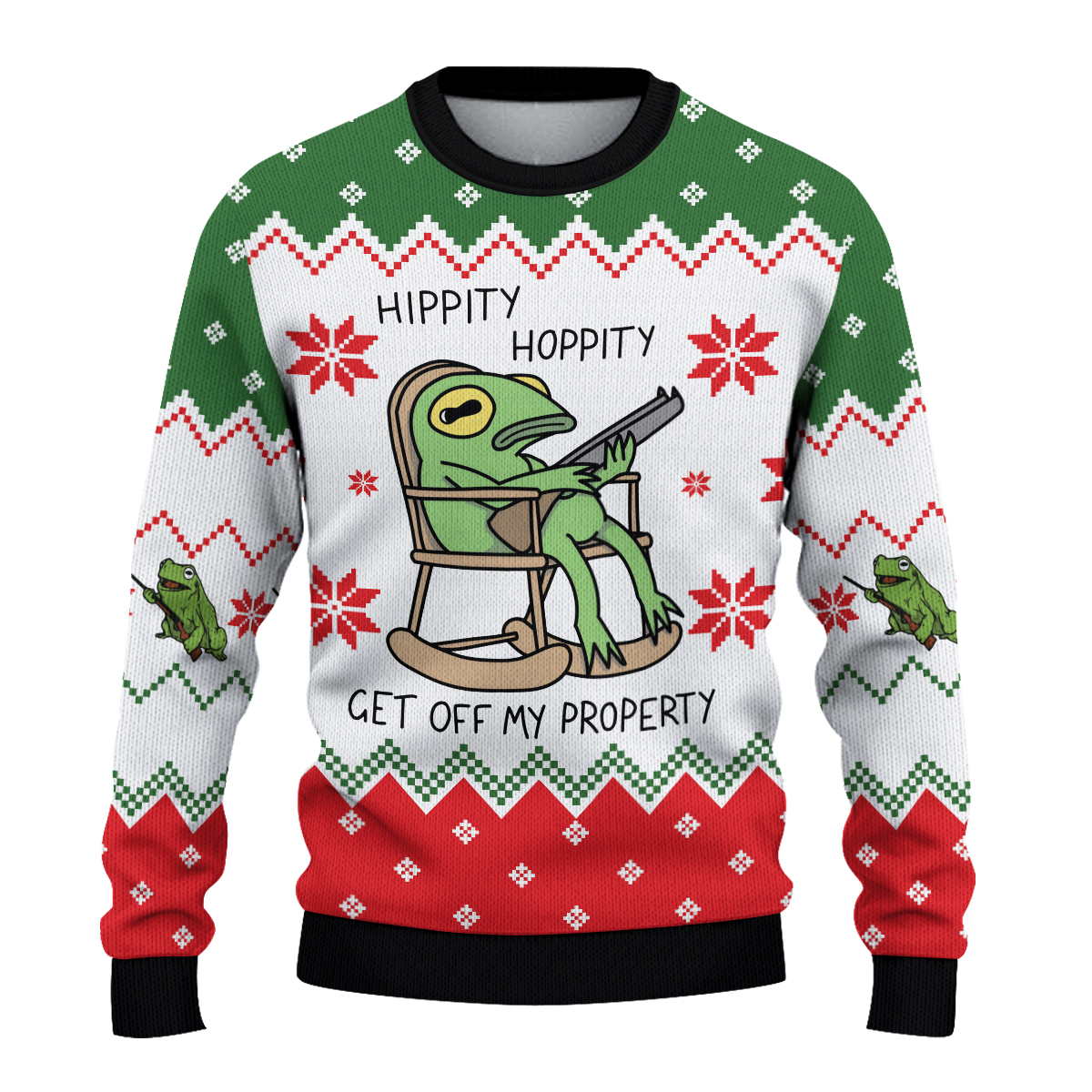 Frog Hippity Hoppity Christmas Christmas Ugly Sweater, Funny Frog Holiday Sweater, Animals Xmas Sweatshirt, Frog Meme Sweater Men Women - Image 2