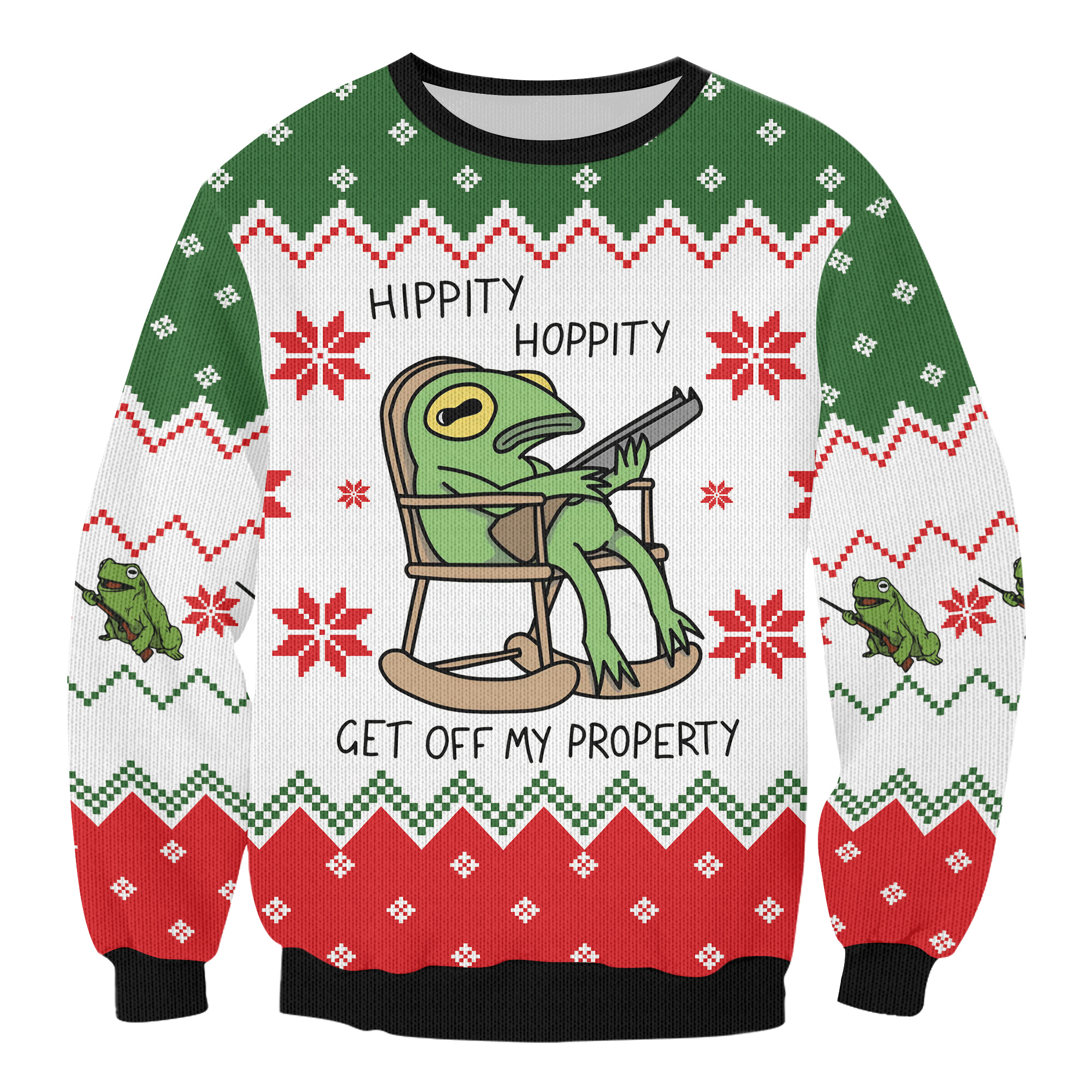Frog Hippity Hoppity Christmas Christmas Ugly Sweater, Funny Frog Holiday Sweater, Animals Xmas Sweatshirt, Frog Meme Sweater Men Women - Image 4