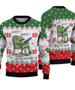 Frog Hippity Hoppity Christmas Christmas Ugly Sweater, Funny Frog Holiday Sweater, Animals Xmas Sweatshirt, Frog Meme Sweater Men Women