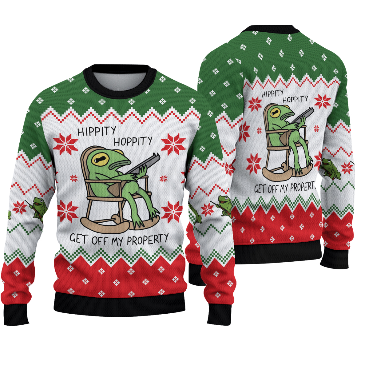 Frog Hippity Hoppity Christmas Christmas Ugly Sweater, Funny Frog Holiday Sweater, Animals Xmas Sweatshirt, Frog Meme Sweater Men Women