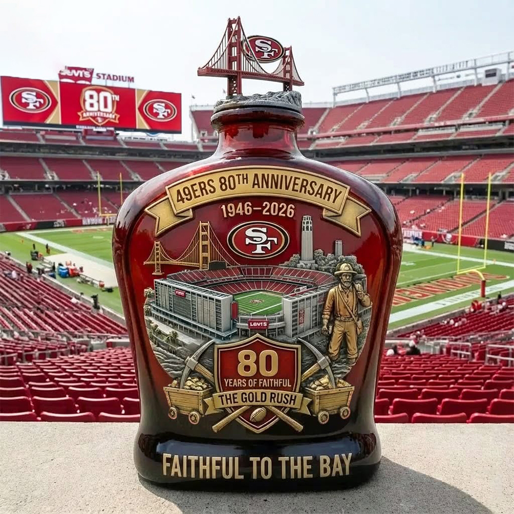 San Francisco 49Ers 80Th Anniversary Faithful To The Bay Whiskey Bottle Decanter 2026