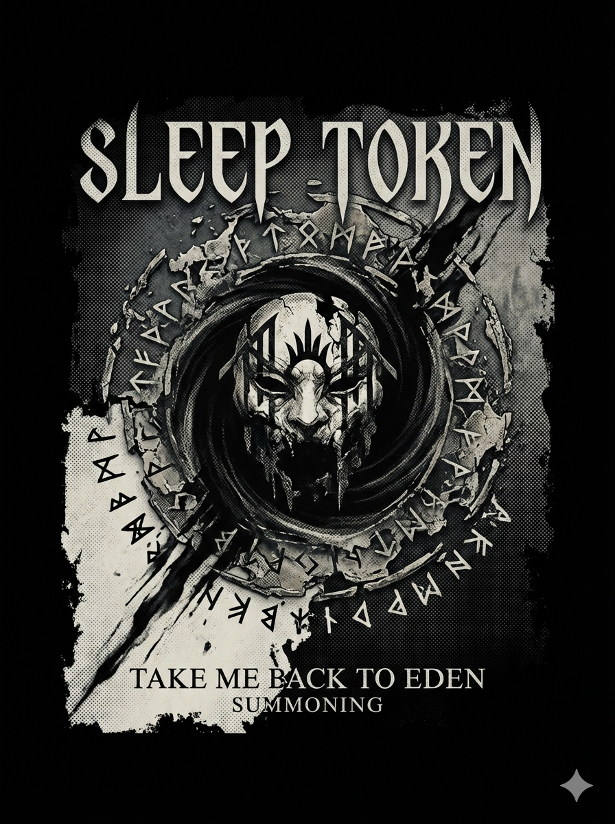 Sleep Token Eden Summoning Modern Metal Cult Aesthetic Vintage Wash Gothic Graph - Image 3