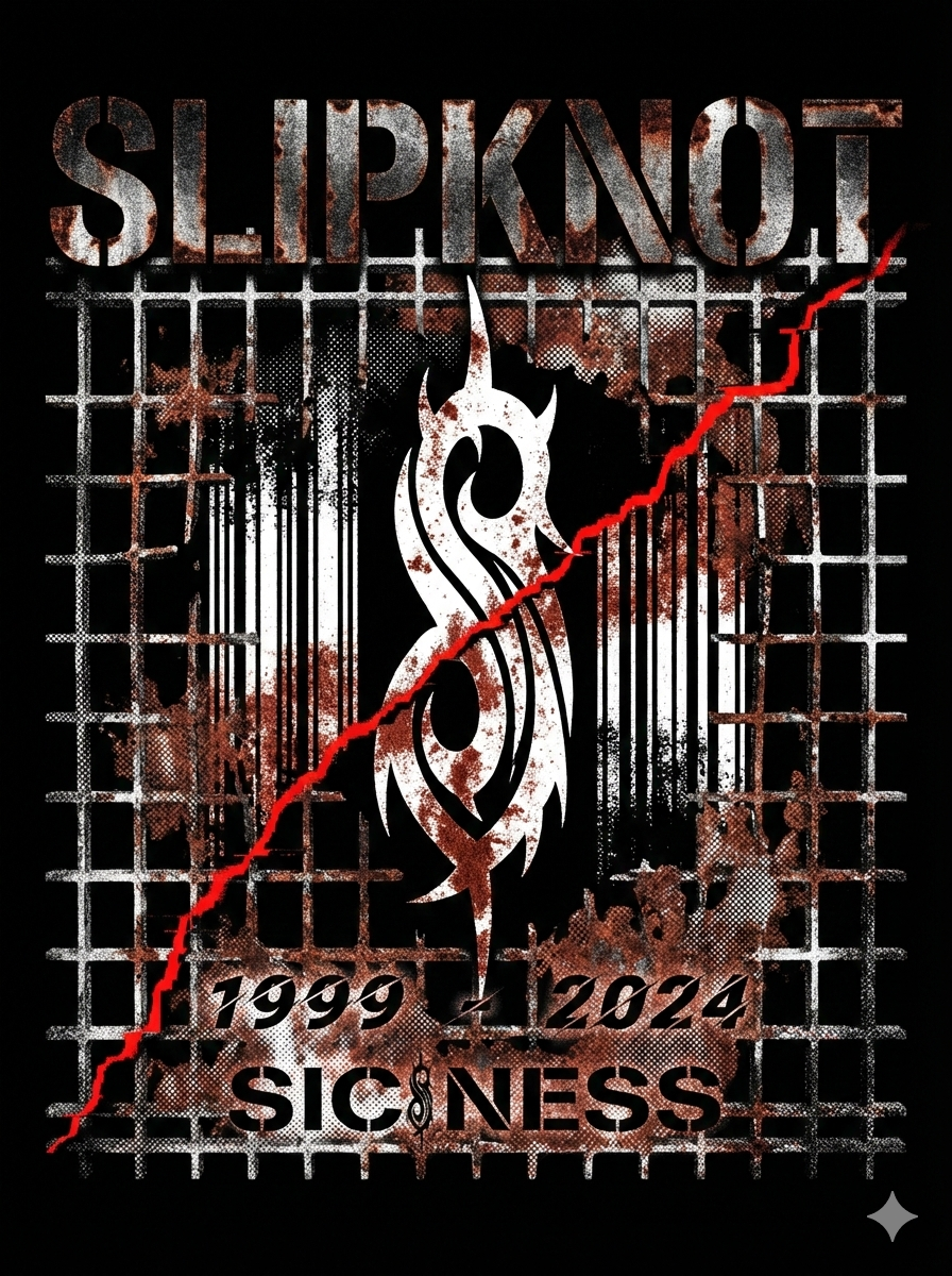 Slipknot 1999 Anniversary Vintage Industrial Nu Metal Bootleg Washed Maggot - Image 4