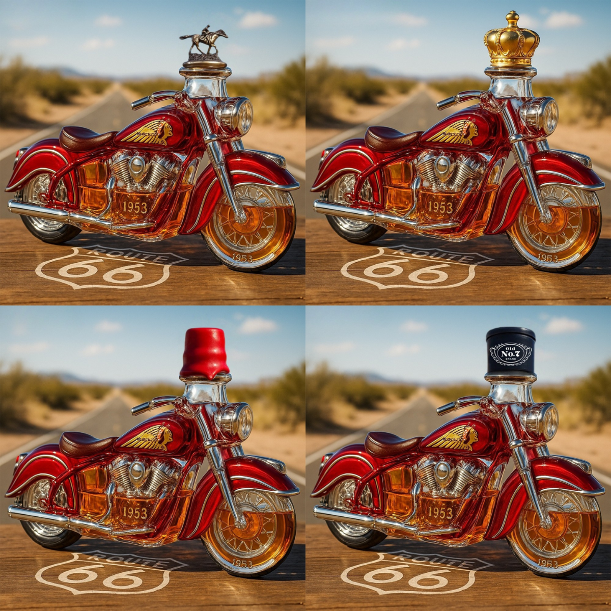 1953 Indian Chief Motorcycle Whiskey Bottle