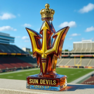 Arizona State Sun Devils Football Whiskey Bottle