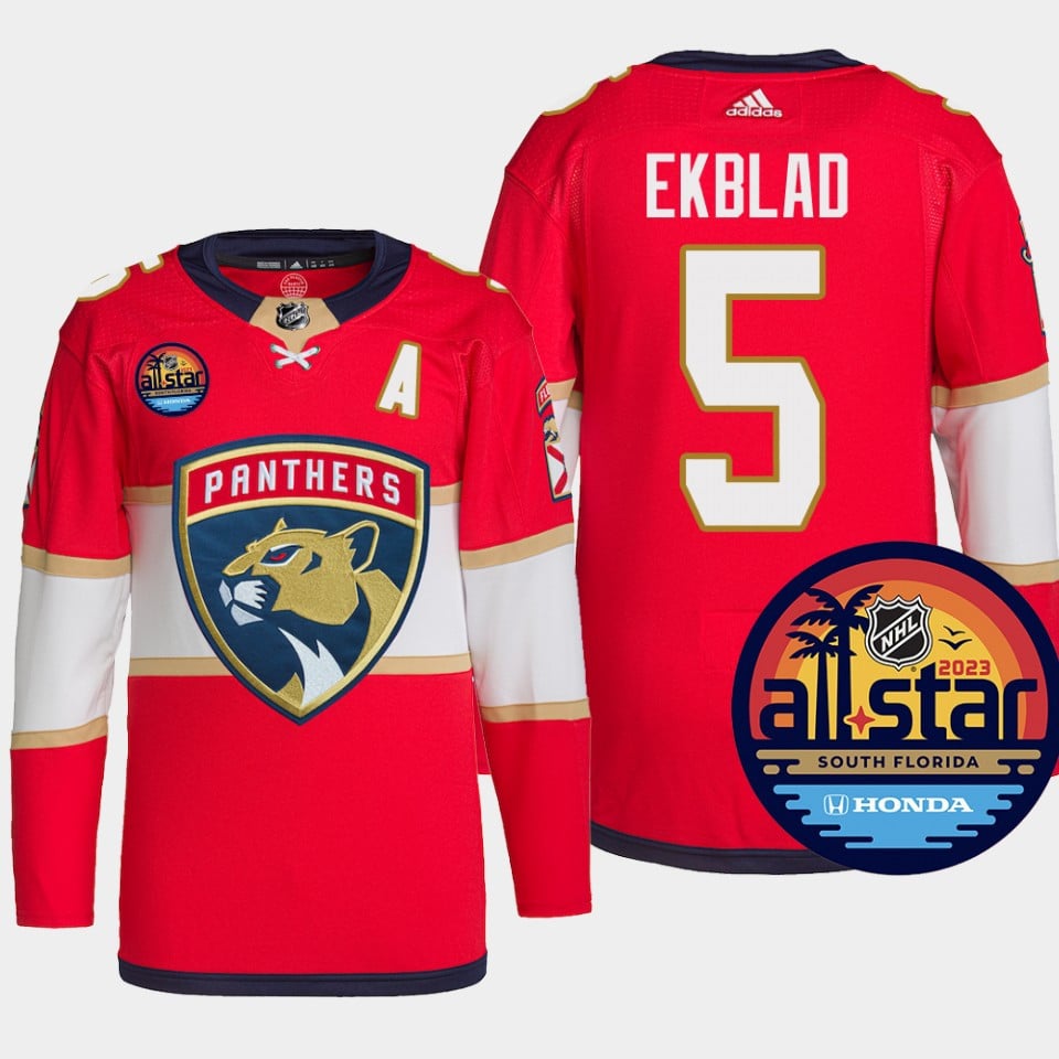 Aaron Ekblad 5 Florida Panthers Red Hockey Jersey 2023 All-Star - JS227 