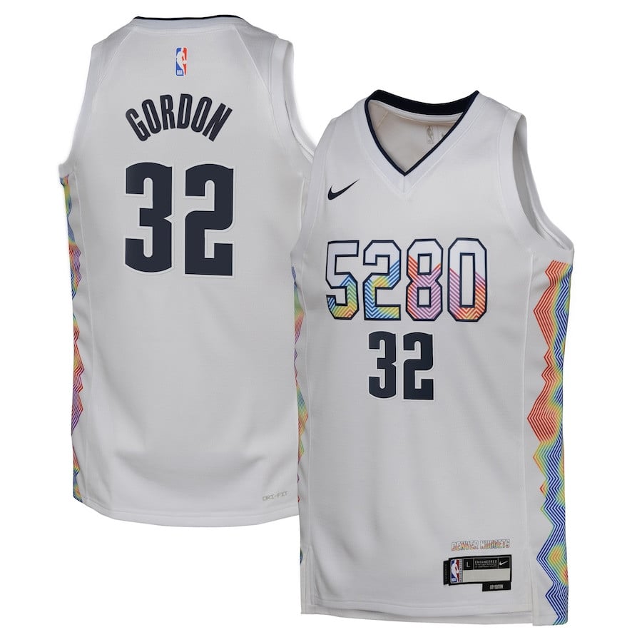Aaron Gordon 32 Denver Nuggets 2024/25 Swingman Player YOUTH Basketball Jersey - City Edition - White - JS471 