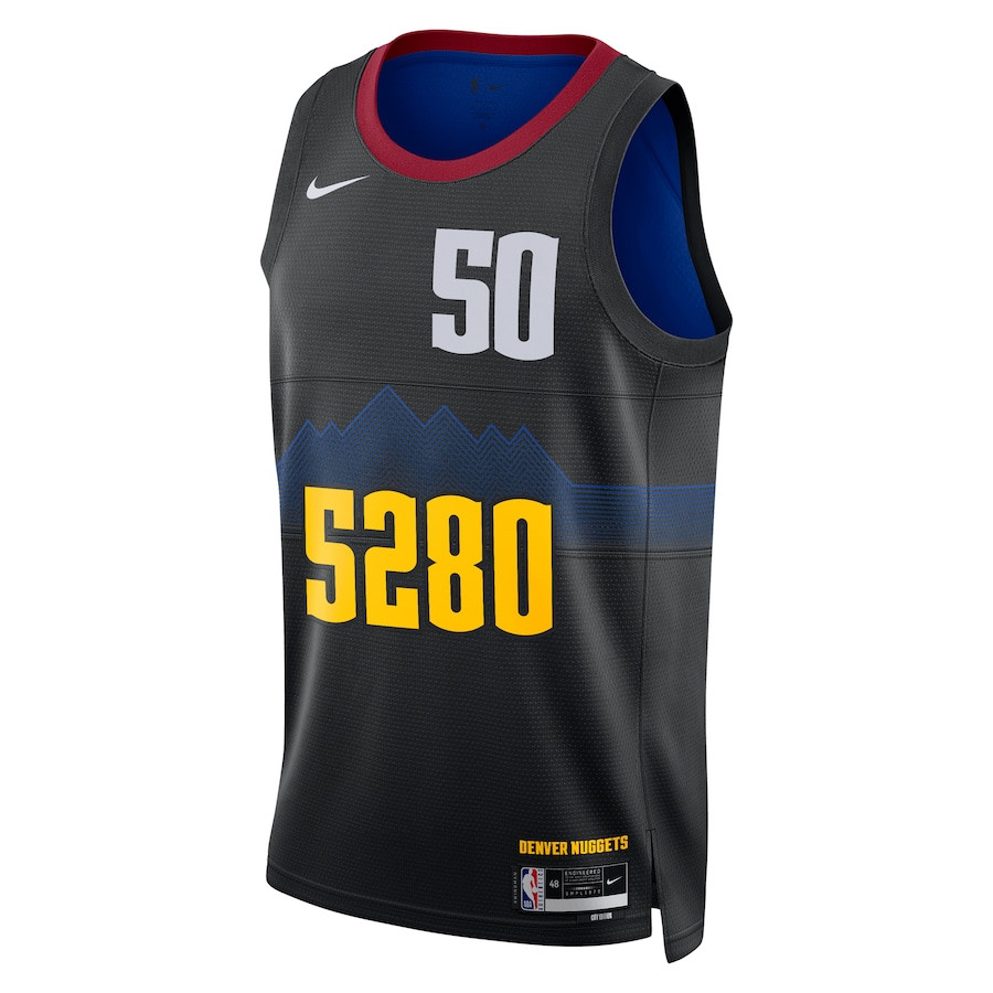 Alternative view of Aaron Gordon 50 Denver Nuggets 2023/24 City Edition Swingman Basketball Jersey - Black - JS656 