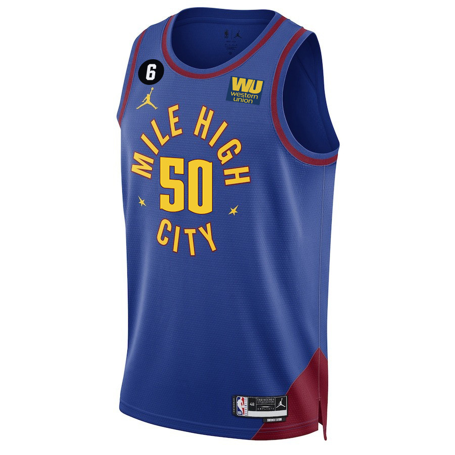 Alternative view of Aaron Gordon 50 Denver Nuggets Final Champions 2023 Swingman YOUTH Basketball Jersey - Blue - JS774 