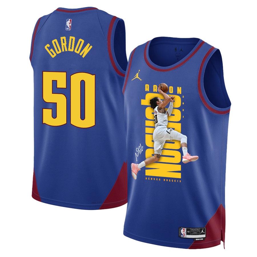 Aaron Gordon 50 Denver Nuggets Slamming Skills 2023 NBA Champions Swingman Basketball Jersey - Blue - JS376 