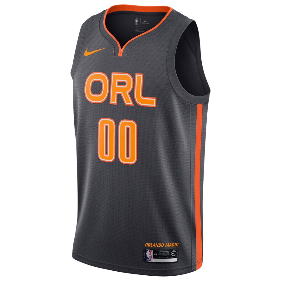 Alternative view of Aaron Gordon Orlando Magic 2019/20 Finished City Edition Swingman Jersey - Charcoal