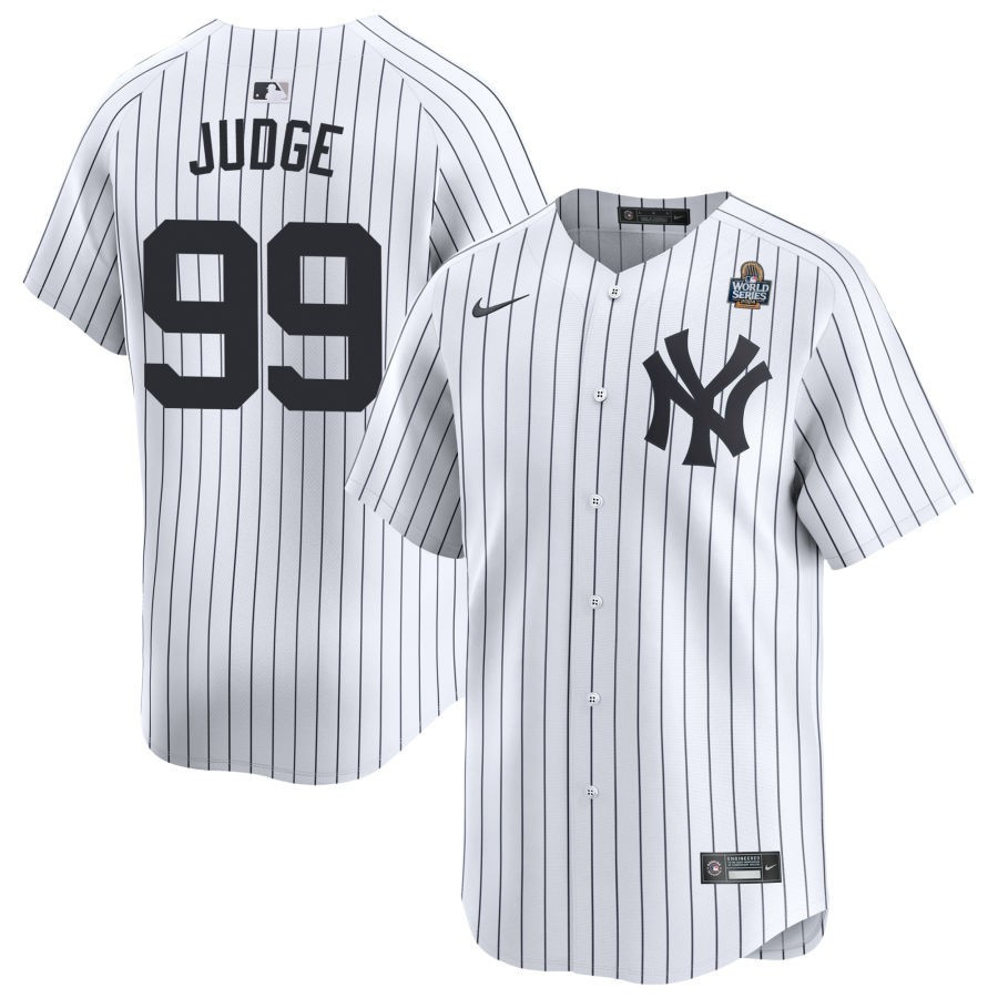 Aaron Judge 99 New York Yankees 2024 World Series Home Limited Player Men Baseball Jersey - White 