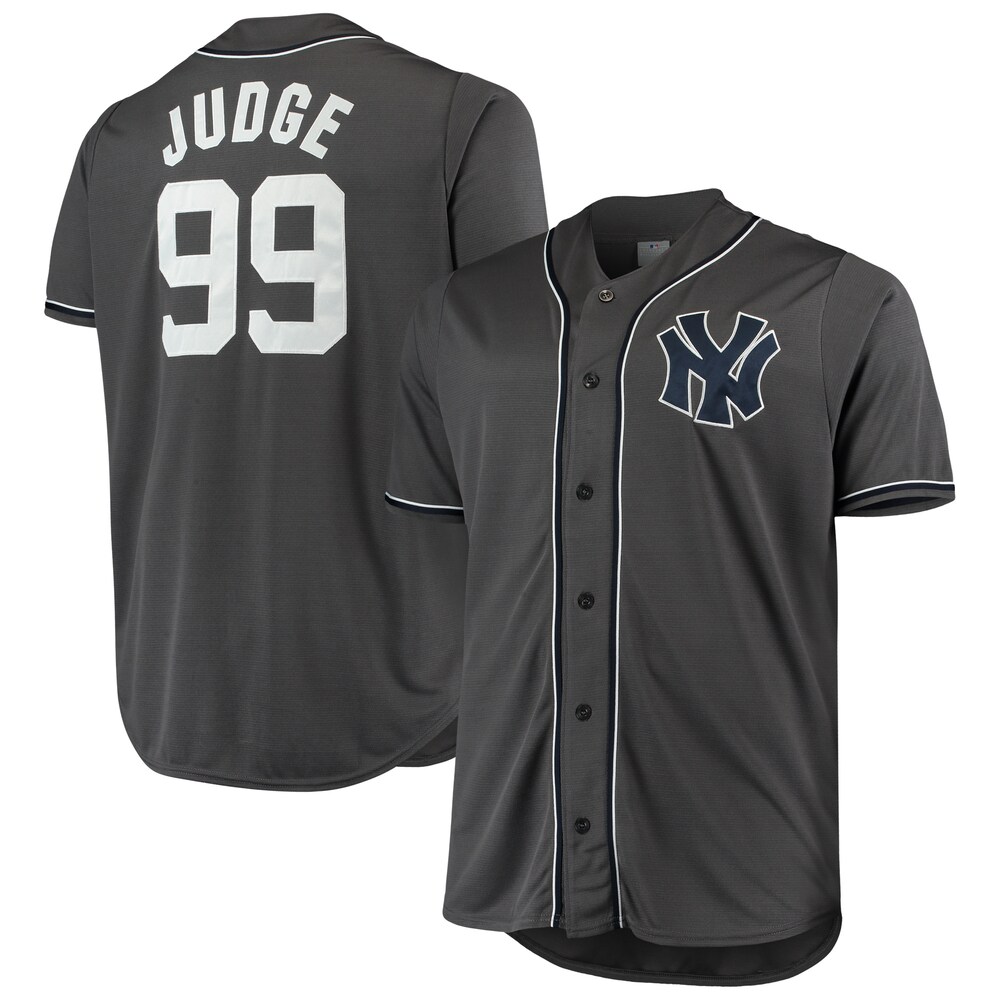 Aaron Judge New York Yankees Big & Tall Fashion Player Baseball Jersey - Charcoal