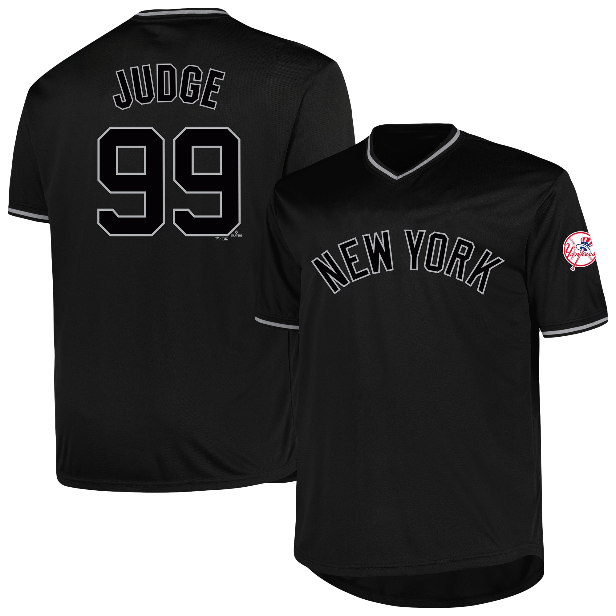 Aaron Judge New York Yankees Profile Big & Tall Pop Fashion Player Baseball Jersey - Black