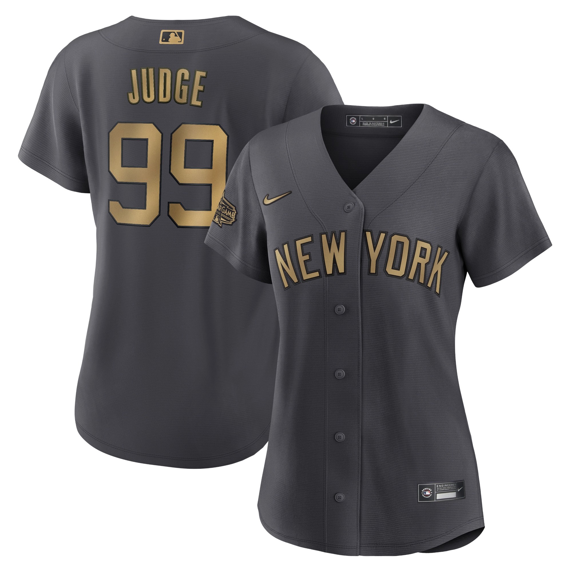 Aaron Judge New York Yankees Women's 2022 Mlb All-star Game Replica Player Baseball Jersey - Charcoal