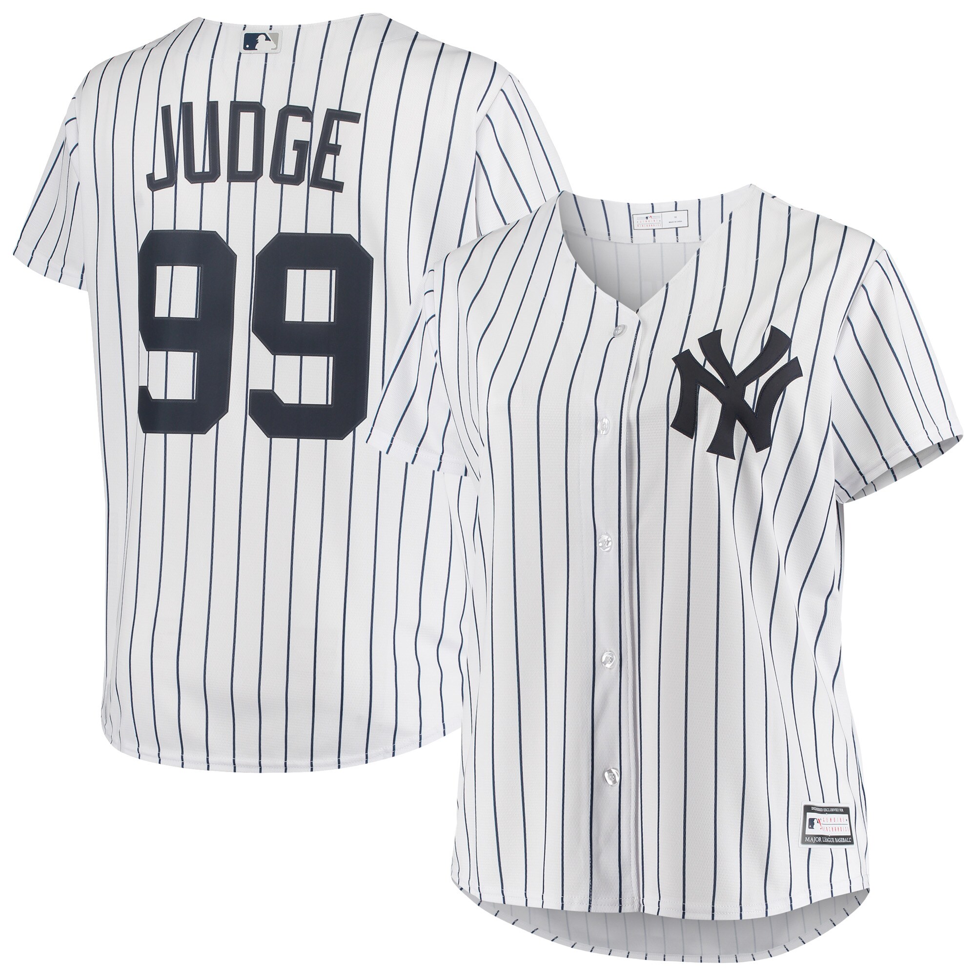 Alternative view of Aaron Judge New York Yankees Women's Plus Size Replica Player Baseball Jersey - White