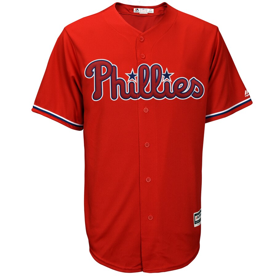 Alternative view of Aaron Nola Philadelphia Phillies Majestic Alternate Official Cool Base Player Baseball Jersey – Red