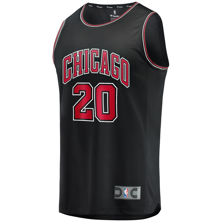 Alternative view of Adam Mokoka Chicago Bulls Fanatics Branded Youth Fast Break Player Basketball Jersey - Statement Edition - Black
