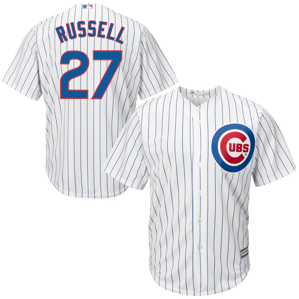 Addison Russell Chicago Cubs Majestic Official Cool Base Player Baseball Jersey - White
