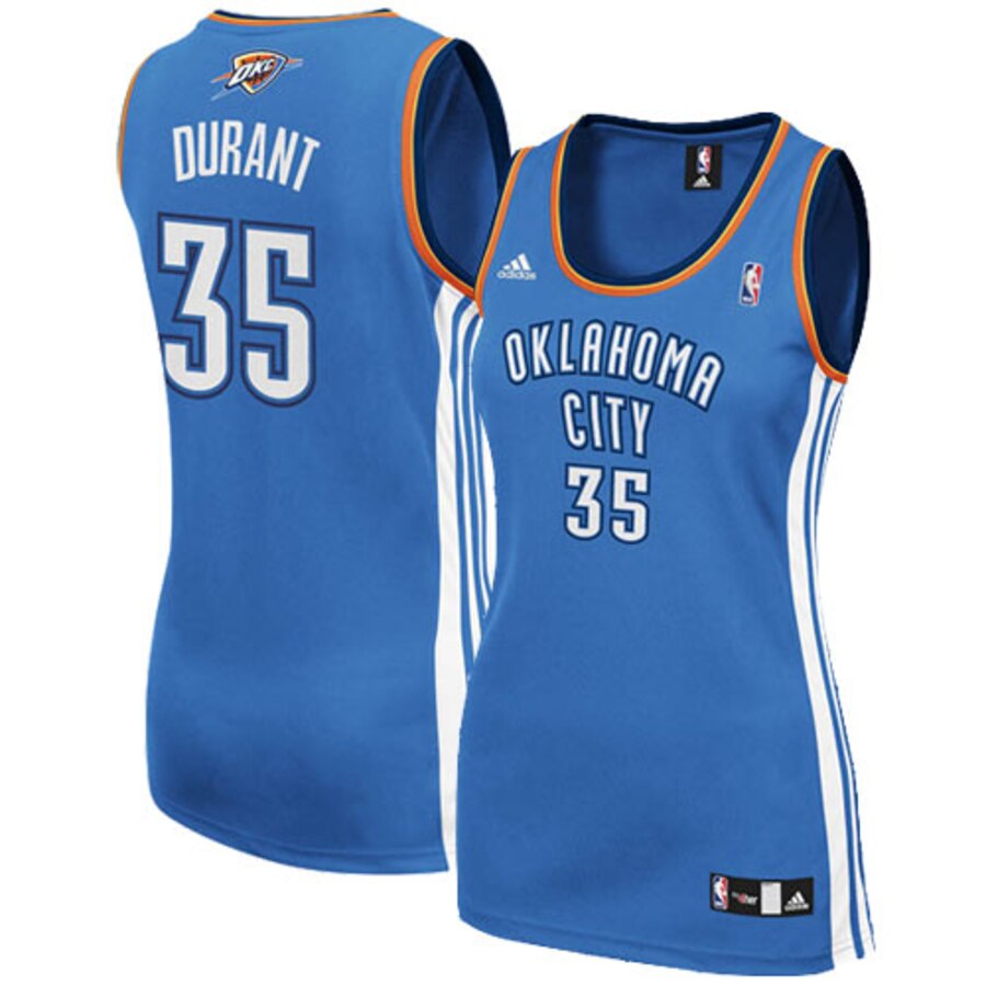 Adidas Kevin Durant Oklahoma City Thunder Women's Replica Basketball Jersey - Light Blue