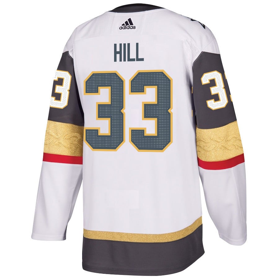 Alternative view of Adin Hill 33 Vegas Golden Knights Stanley Cup 2023 Champions Patch Away Breakaway Men Hockey Jersey - White - JS462 