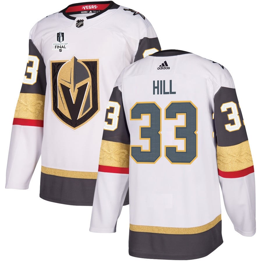 Adin Hill 33 Vegas Golden Knights Stanley Cup 2023 Final Patch Away Breakaway Men Hockey Jersey - White - JS193 