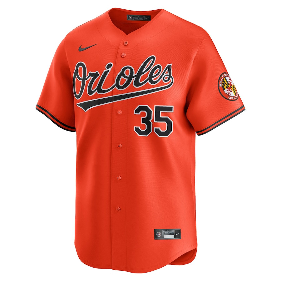 Alternative view of Adley Rutschman 35 Baltimore Orioles Alternate Limited Men Jersey - Orange
