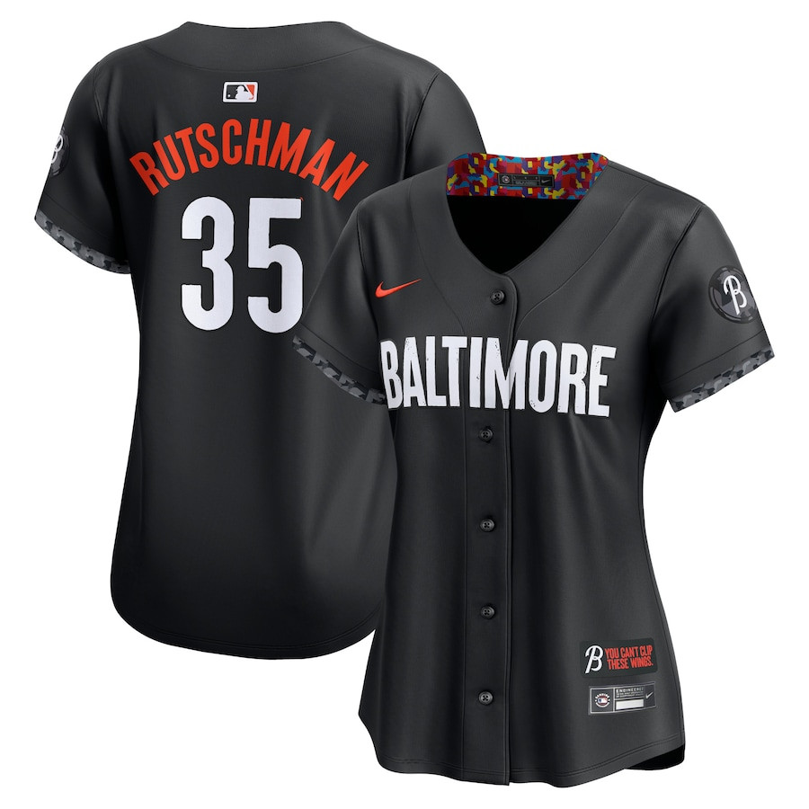 Adley Rutschman 35 Baltimore Orioles City Connect Limited Women Baseball Jersey - Black