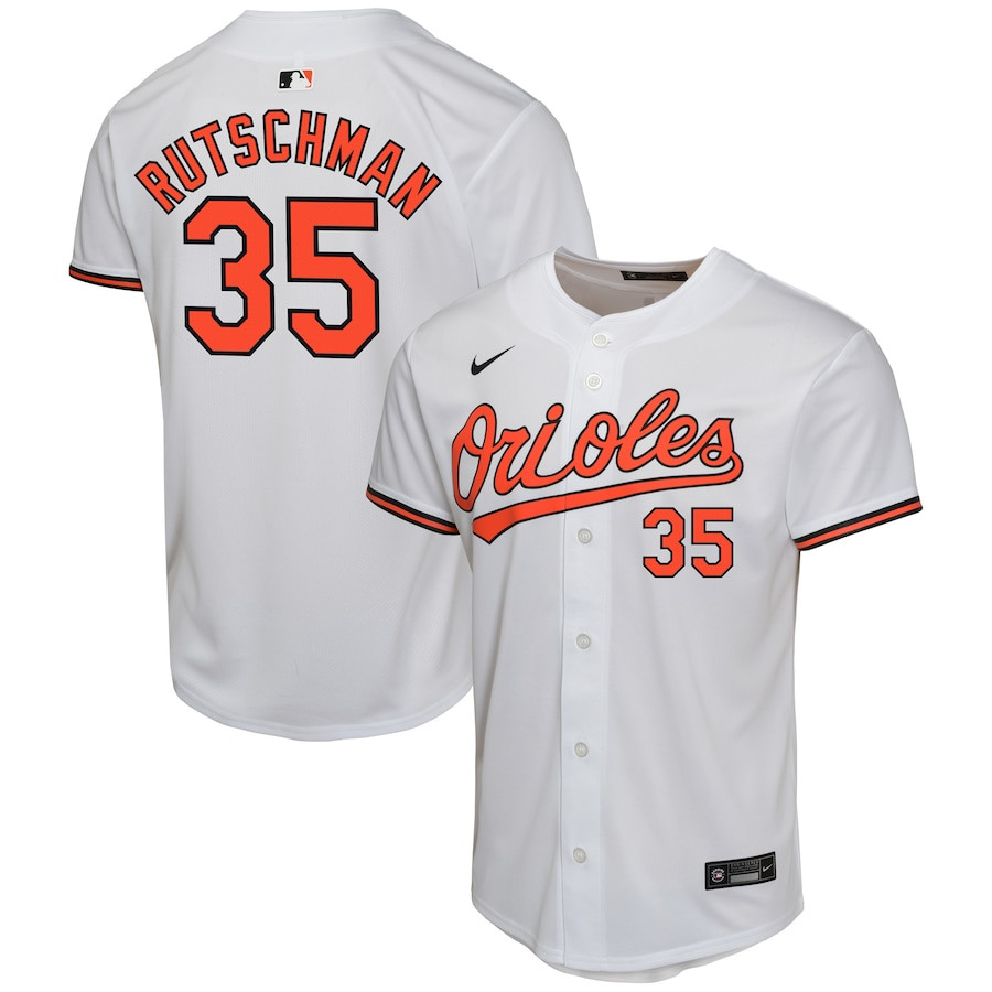 Adley Rutschman 35 Baltimore Orioles Home Game YOUTH Baseball Jersey - White