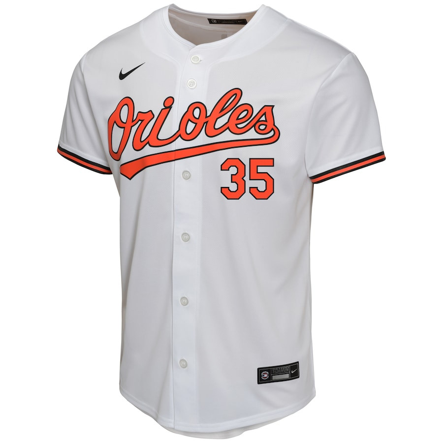 Alternative view of Adley Rutschman 35 Baltimore Orioles Home Game YOUTH Baseball Jersey - White