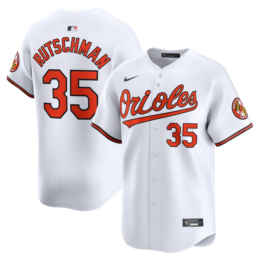 Adley Rutschman 35 Baltimore Orioles Home Limited Player Men Baseball Jersey - White